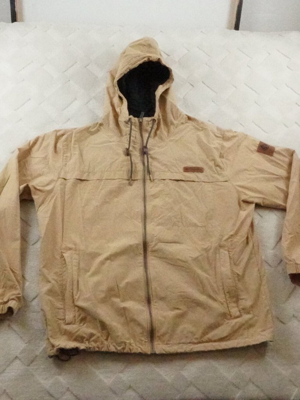 Columbia Hooded Jacket Mens Extra Large Canvas Full Zip Lightweight
